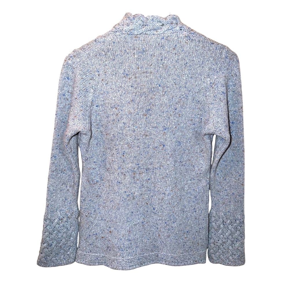 Irelandseye Wool Cashmere Cable Knit Sweater Womens S Blue Donegal Ireland NEW - Picture 4 of 10